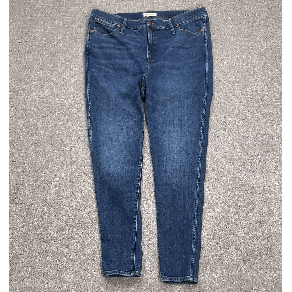 Madewell Jeans Women 35Tall Blue High Rise 10" Skinny Denim Tencel Stretch